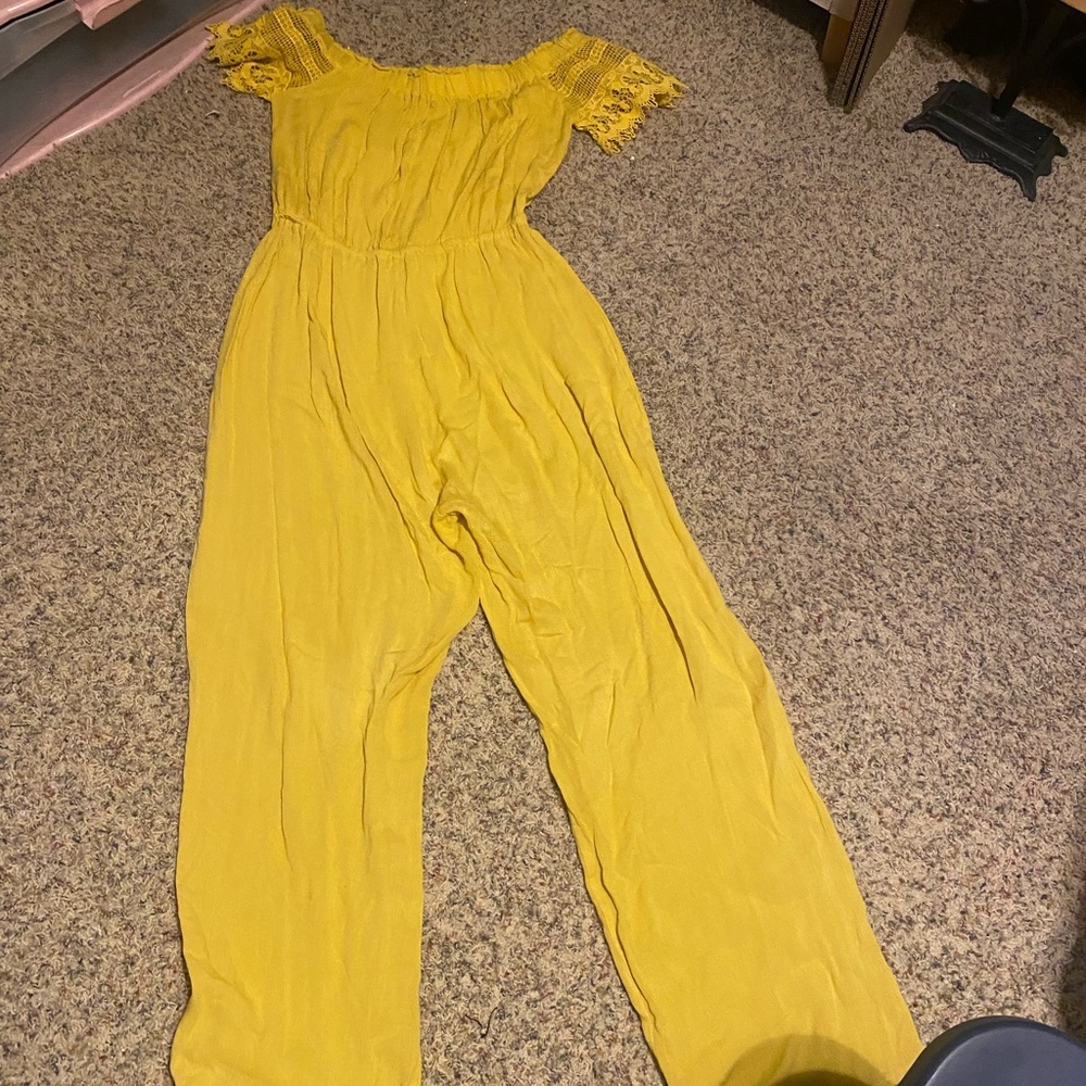Yellow Off-Shoulder Jumpsuit